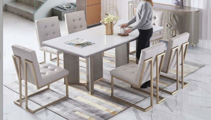 Luxury furniture dining table table dining room living room marble wood design