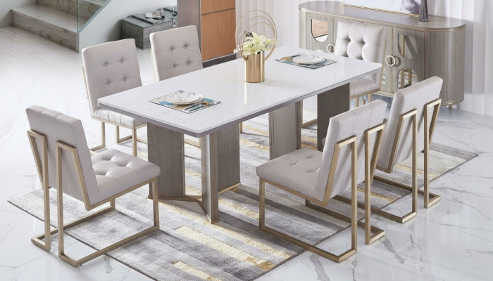 Luxury furniture dining table table dining room living room marble wood design