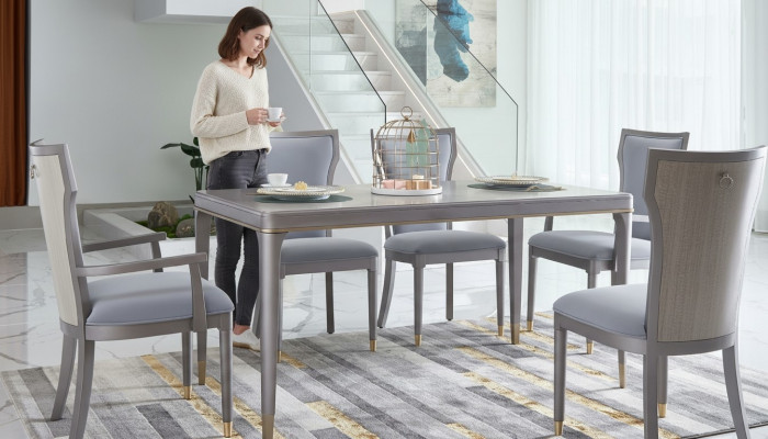 Complete set dining table + 6 chairs dining room decor ensemble dining group table