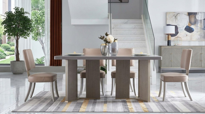 Designer furniture wood table seating dining room 6x chairs 7-piece set suite new