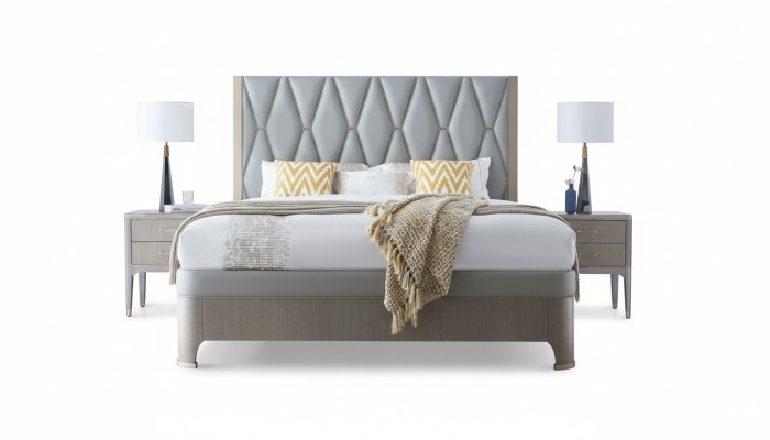 Bed 2x Nightstand 3-piece. Bedroom Set Design Modern Luxury Group
