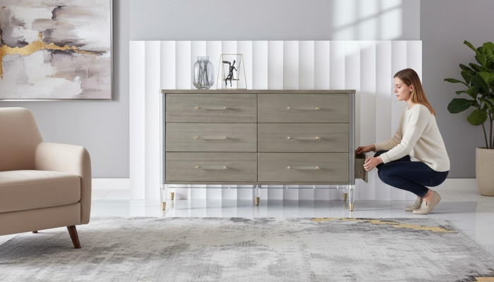 Design dresser with 6 drawers sideboard lowboard cabinet sideboard