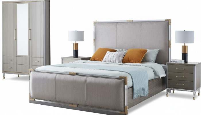 Classic 3-piece bedroom set Classic bed + nightstand double bed