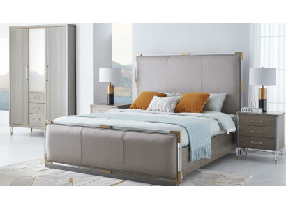 Design upholstered bed, bed, double matrimonial modern 180x200cm luxury