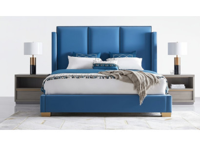 Bed Leather 2x Nightstand 3-piece Bedroom Set Furniture Modern Luxury