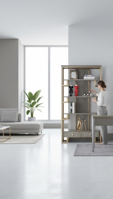 Stainless Steel Bookshelf Rack Books Wall Cabinets Office Shelves Luxury