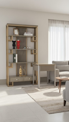 Stainless Steel Bookshelf Rack Books Wall Cabinets Office Shelves Luxury
