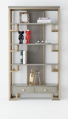 Stainless Steel Bookshelf Rack Books Wall Cabinets Office Shelves Luxury