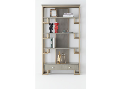 Stainless Steel Bookshelf Rack Books Wall Cabinets Office Shelves Luxury