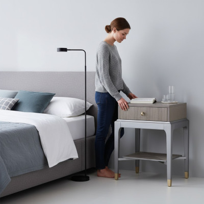 Design night table console side luxury sleep room metal consoles