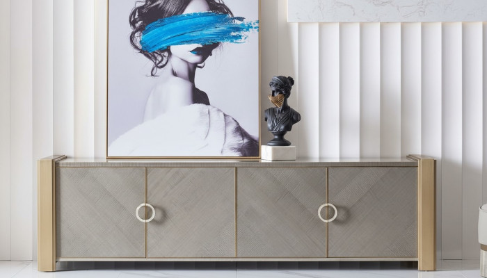 Dresser Designer Side Low Board Cabinet Decor Living Room Shelf