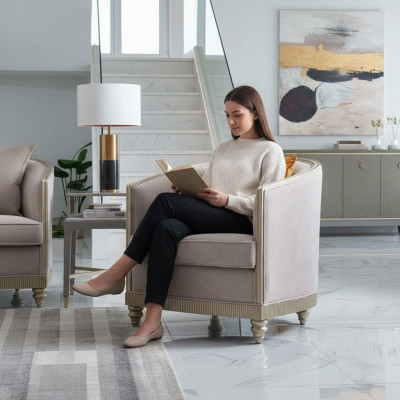 Armchair Design Couch Sofa Relax Textile Lounge Club Upholstery Seat Luxury Single Seater