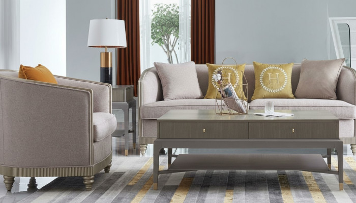 Upholstered Sofa Set 3+1 Seating Set Design Sofas Couches Textile Modern Sets