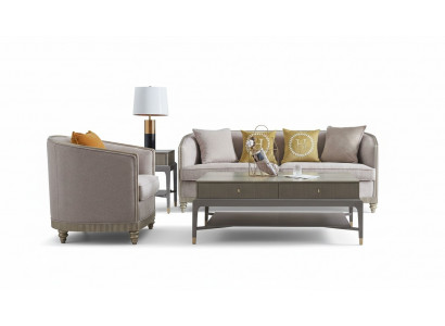 Upholstered Sofa Set 3+1 Seating Set Design Sofas Couches Textile Modern Sets