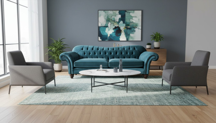 Sofa Luxury Textile Chesterfield Couch Sofas Upholstery Big 3-Seater Suite