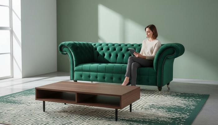 Chesterfield Green 2 Seater Couch Upholstered Sofas Couch Design Sofa Club Textile