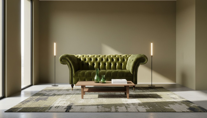 Two-seater sofa 2 seater classic upholstery new couches Chesterfield couch new