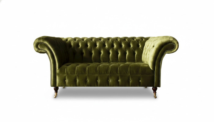 Two-seater sofa 2 seater classic upholstery new couches Chesterfield couch new