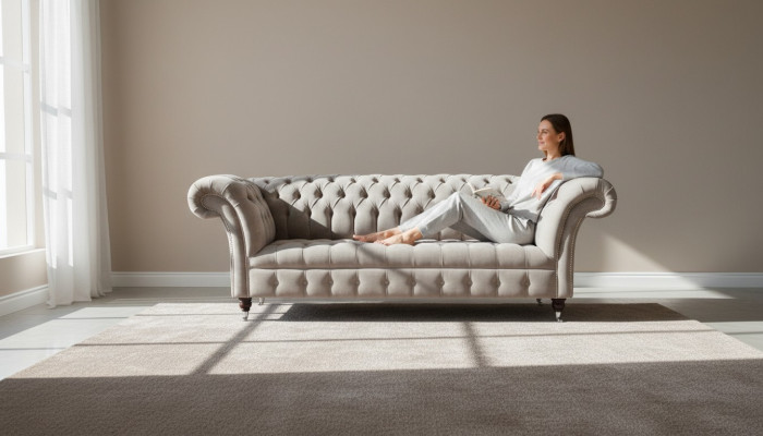 3-seater sofa living room landscape sofas upholstery suite fabric Chesterfield