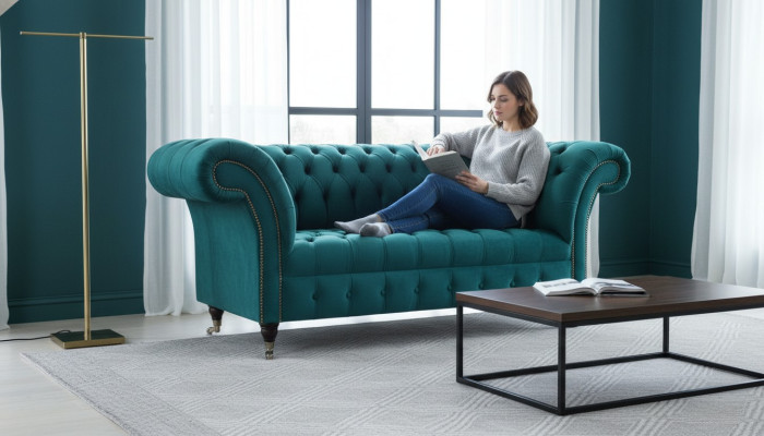 Sofa 2-Seater Chesterfield Upholstery Design Luxury Couch Sofas Lounge Club Sofas