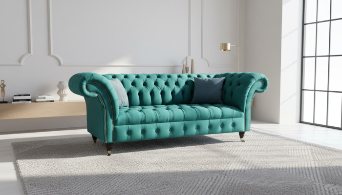 Sofa 2-Seater Chesterfield Upholstery Design Luxury Couch Sofas Lounge Club Sofas