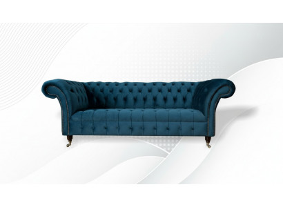 XXL big sofa 3-seater couch Chesterfield upholstery seating suite fabric textile