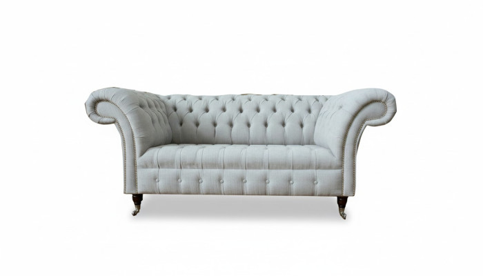 Chesterfield 2-seater living room couch sofa upholstery textile fabric suite new