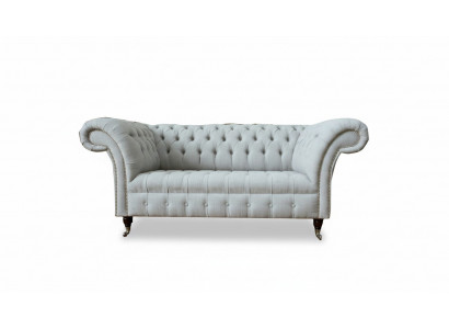 Chesterfield 2-seater living room couch sofa upholstery textile fabric suite new