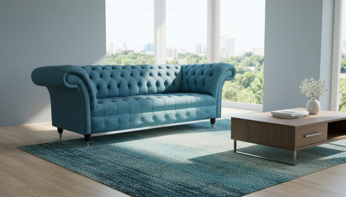 Chesterfield Couch Sofa Upholstery 3 Seater Decor Couches Seating Set Sofas