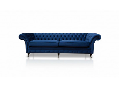 Blue XXL Big Sofa Couch Chesterfield 265cm Upholstery Sofas 4 Seater
