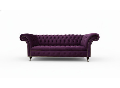 XXL Sofa 3-seater Couch Upholstery Chesterfield Seat Suite Textile Leather