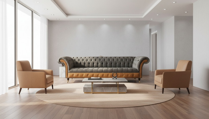 xxl Chesterfield Sofas Upholstered Design Luxury Sofa 4-Seater Leather Couches