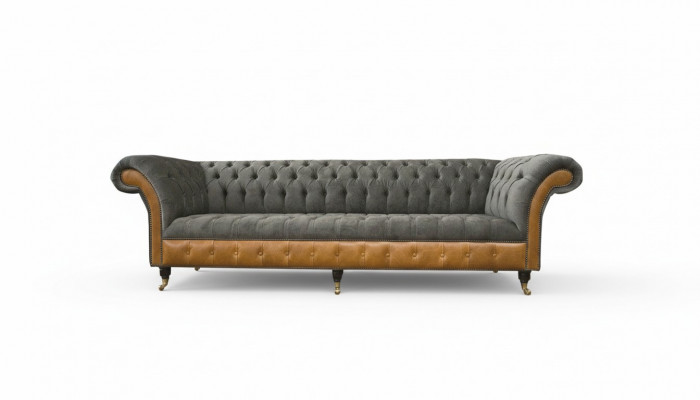 xxl Chesterfield Sofas Upholstered Design Luxury Sofa 4-Seater Leather Couches