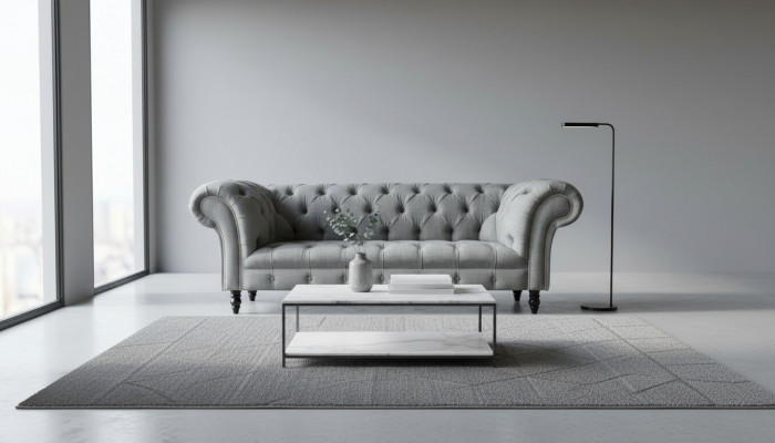 Chesterfield 3-seater designer sofa upholstered sofas couches fabric textile