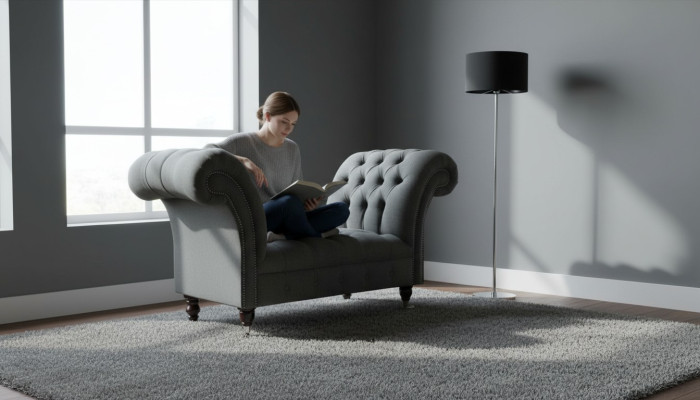 Living room luxury armchair hotel upholstery modern single-seater designer gray relax new