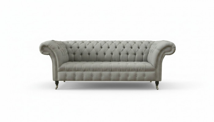 Gray Chesterfield sofa couch upholstery fabric leather couches velvet set