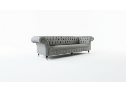 XXL Big Sofa Couch Chesterfield 265cm Upholstered Sofas 4-Seater Textile Modern