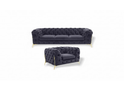 Italian furniture sofa set 3+1 seater design sofa upholstered couches Chesterfield