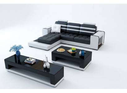 Corner sofa upholstery L shape coffee table sideboard leather sofa living landscape new