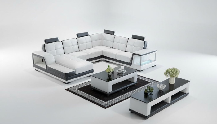 U-shaped sectional sofa upholstered corner sofa living landscape leather sofa modern new