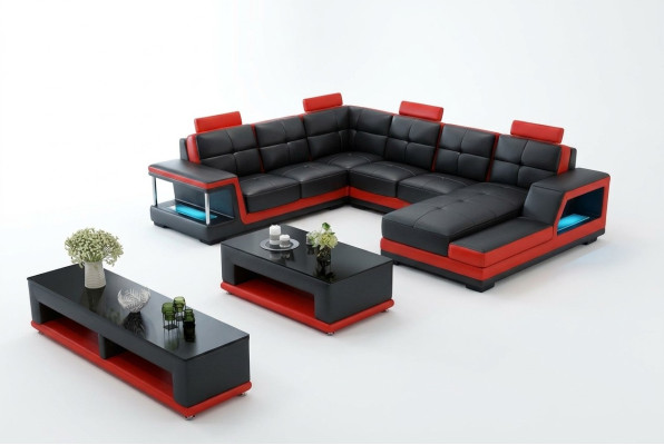 U-shaped living area corner sofa coffee table sideboard design large sofa new