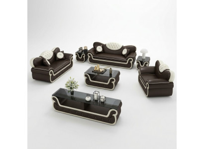 Complete Set Sofa Suite 7-piece Seating Sideboard Design Living Room Group Suite
