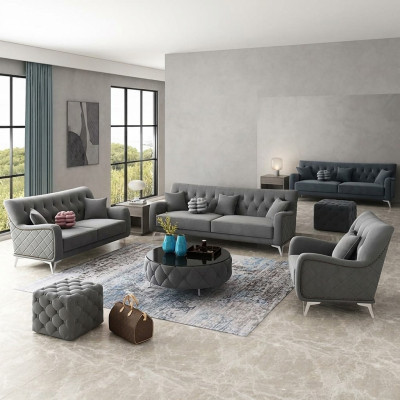 Sofa Couch Velvet Upholstery Seat 321 Seater Design Couches Sofas Fabric New