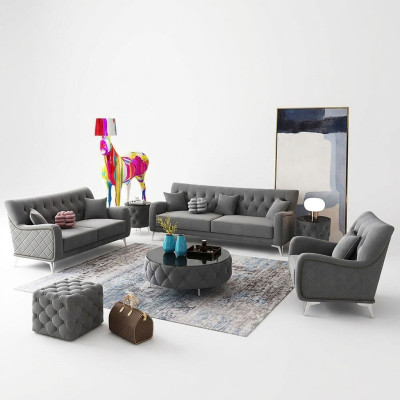Sofa Couch Velvet Upholstery Seat 321 Seater Design Couches Sofas Fabric New