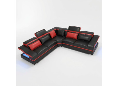Corner sofa L-shape coffee table corner leather suite table living landscape 2-piece