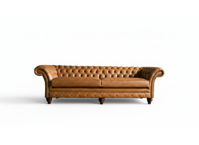 Chesterfield Sofa Brown XXL Big Leather Living Room Furniture 4-seater Brown