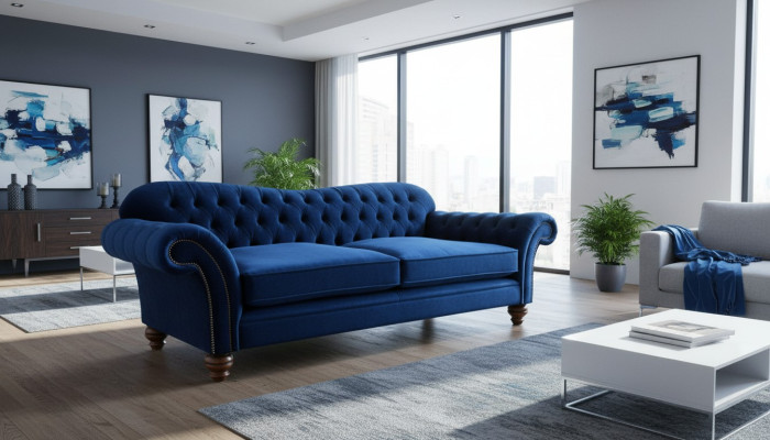 xxl Big Sofa Couch Chesterfield 240cm Upholstered Sofas 4-Seater Leather