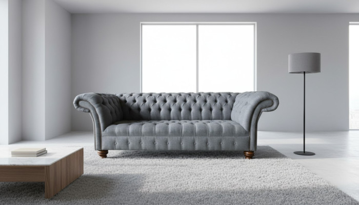 Three-seater couch upholstered design sofa 3-seater seats sofas room gray