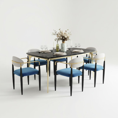 Dining Room Complete Set 7-Piece Suite Table Luxury Wood Furniture New