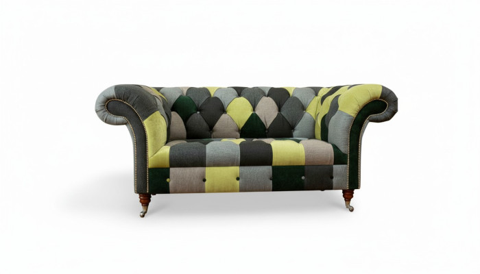 Chesterfield Sofa Couch Upholstered Sofas Classic 2 Seater Leather Textile Colorful